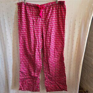 Vineyard Vines Christmas Whale Pink Patterned Pajama Pants Size XL